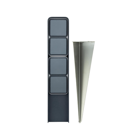 Steckdosensäule 4fach mit Erdspieß Bundle (Anthrazit)