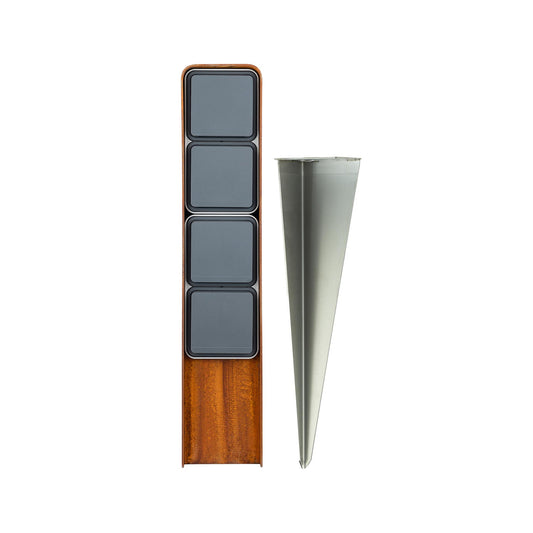 Steckdosensäule 4fach mit Erdspieß Bundle (Corten)