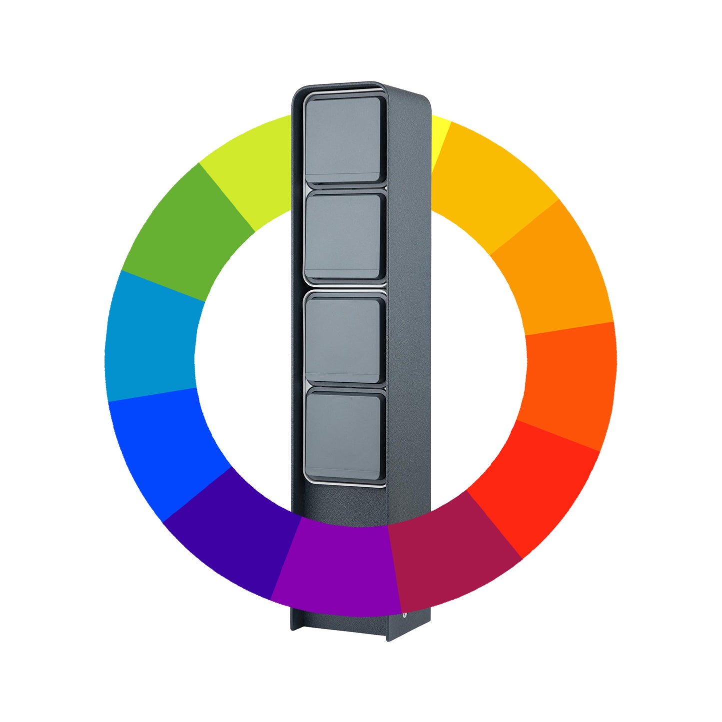 Steckdosensäule 4fach (Wunschfarbe) | Außensteckdose wetterfest IP55, Edelstahl
