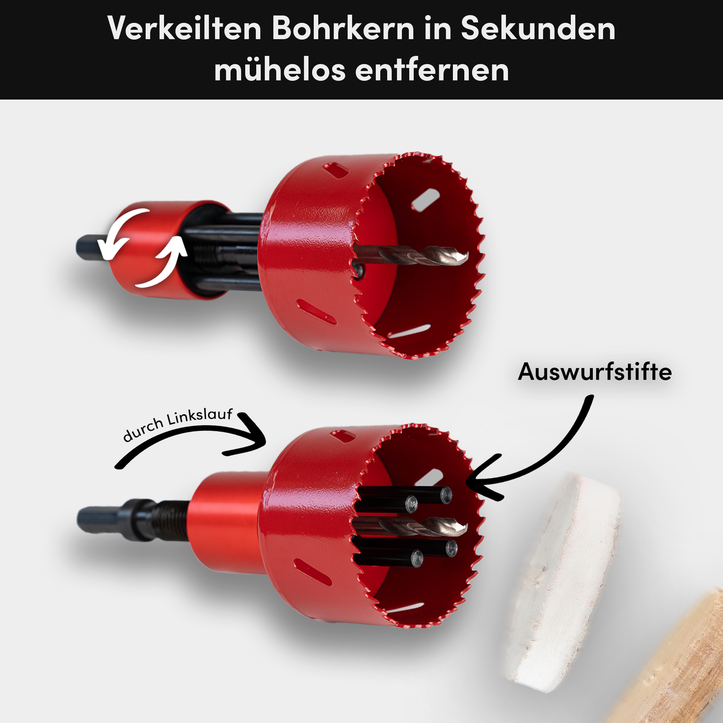 Lochmichel | Aufnahme für Lochsägen | Patentierte Auswurffunktion