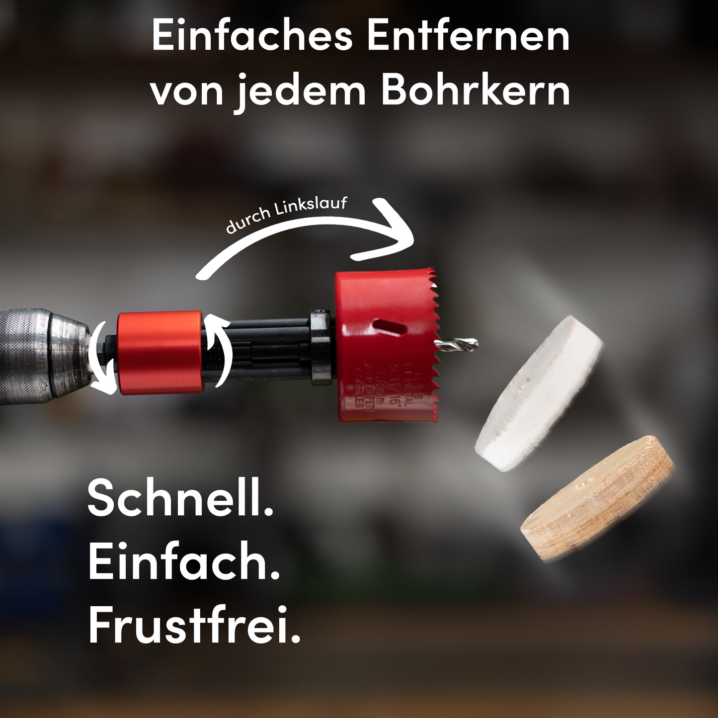 Lochmichel | Aufnahme für Lochsägen | Patentierte Auswurffunktion