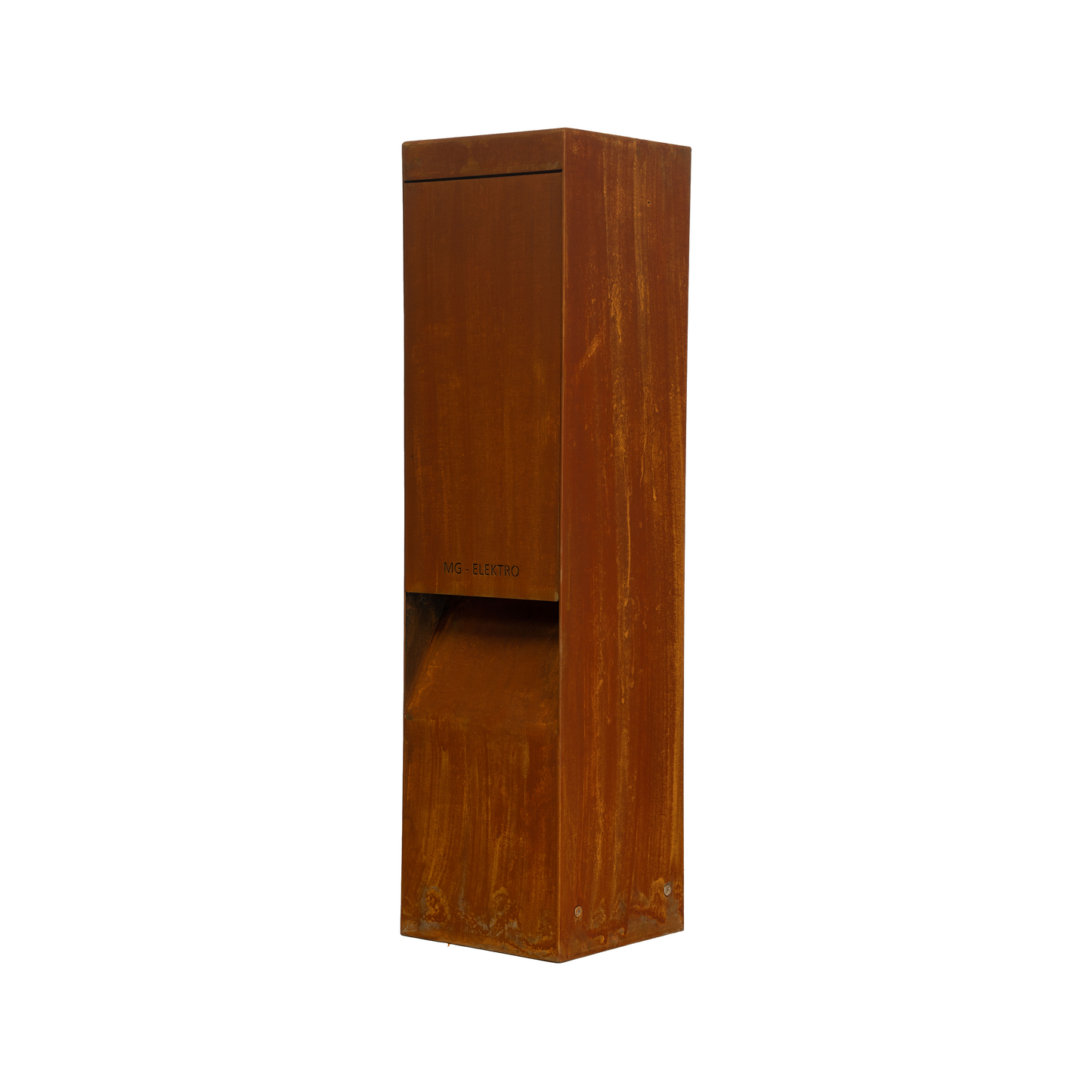 Steckdosensäule MAXI (Corten) | Außensteckdose wetterfest IP55, Edelstahl