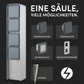 Steckdosensäule 4fach (Sandgestrahlt) | Außensteckdose wetterfest IP55, Edelstahl