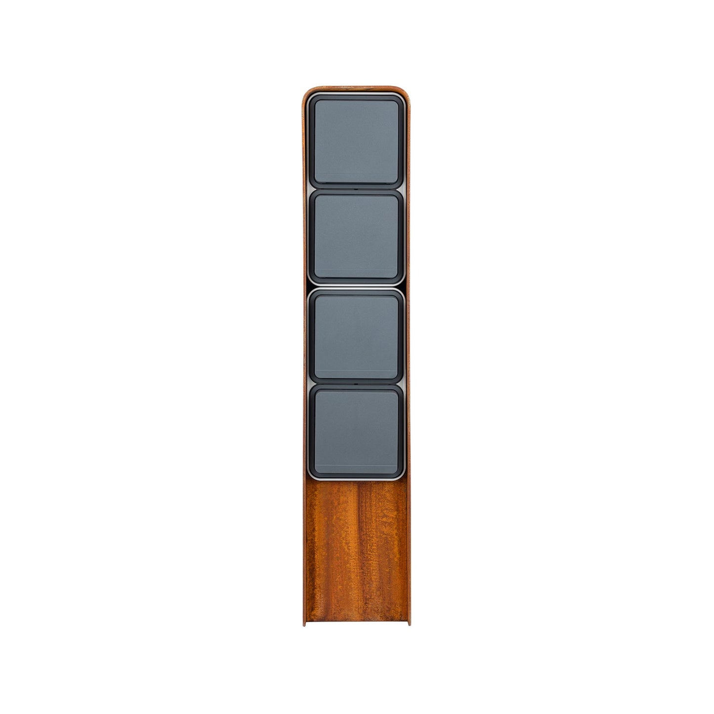 Steckdosensäule 4fach (Corten) | Außensteckdose wetterfest IP55, Rost
