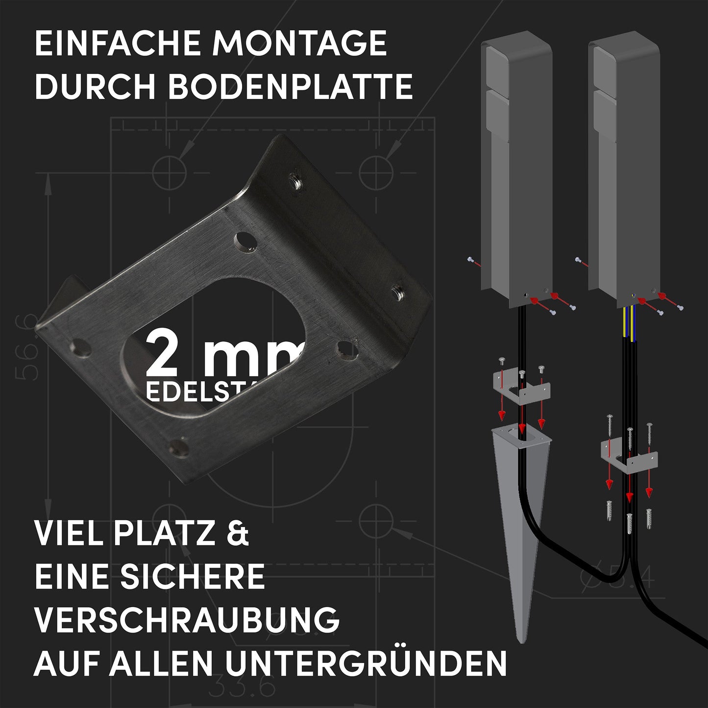 Steckdosensäule (Anthrazit) | B - Ware