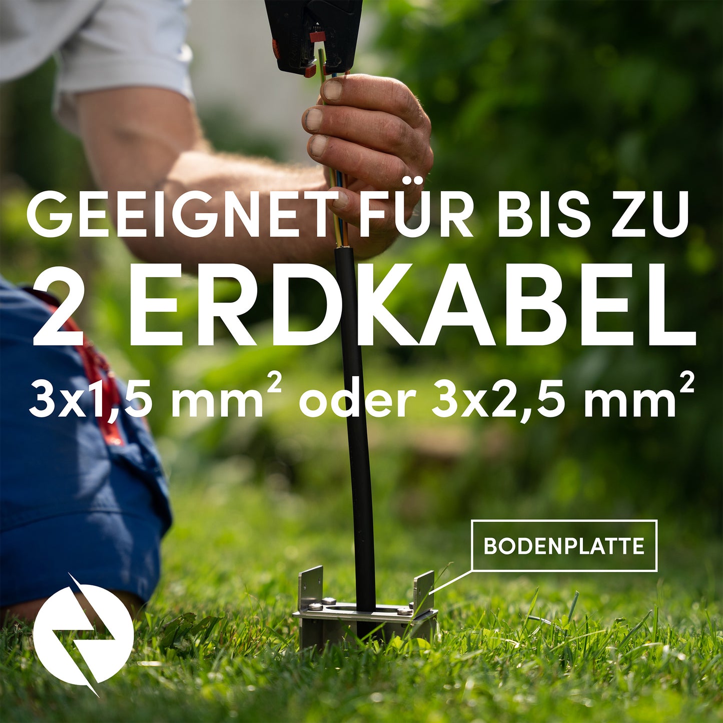 Steckdosensäule (Anthrazit) | Außensteckdose wetterfest IP55, Edelstahl